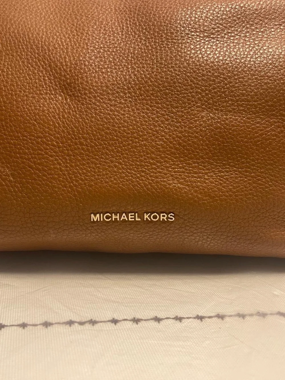Michael Kors Cognac Pebbled Leather Shoulder Bag